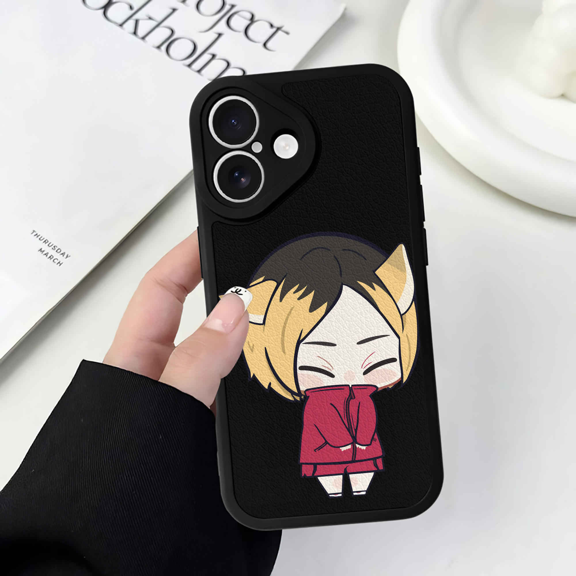 （画像用） ハイキュー!! Haikyu!! 【iPhone 16シリーズ対応】シリコンスマホケース（レザー調） 材質：シリコン